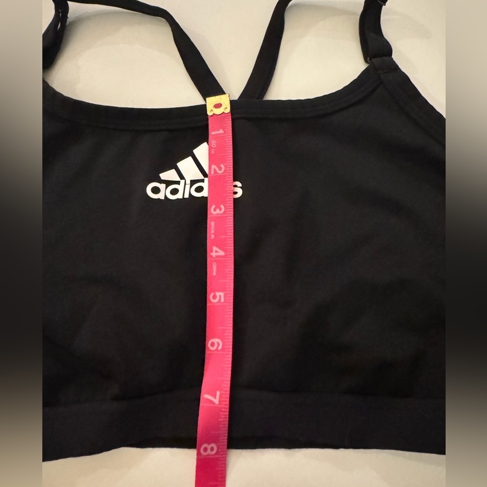 Adidas Black and White Strappy Sports Bra - Picture 3 of 5